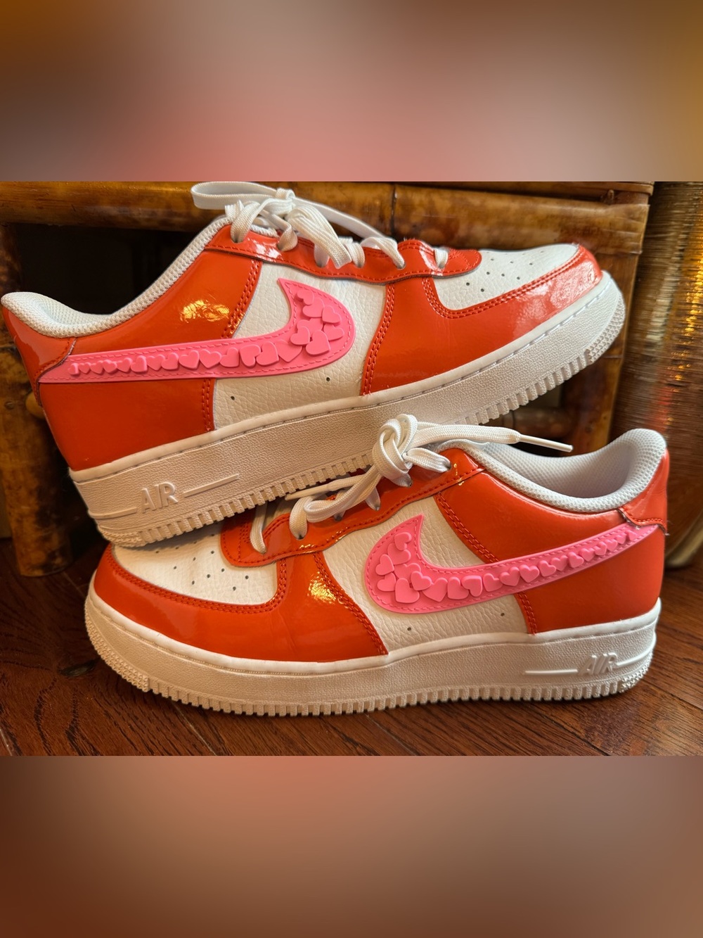 Nike Air Force 1 Low GS Valentines Day Pink Red White Hearts Women’s 8.5 Youth 7